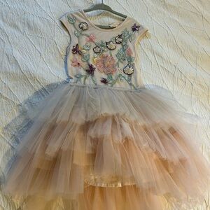 Tutu Du Monde Floral Appliqué Ruffle Dress